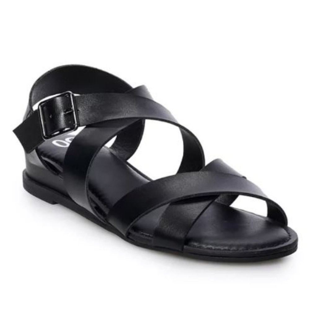 Strappy Black Sandals, Size 8